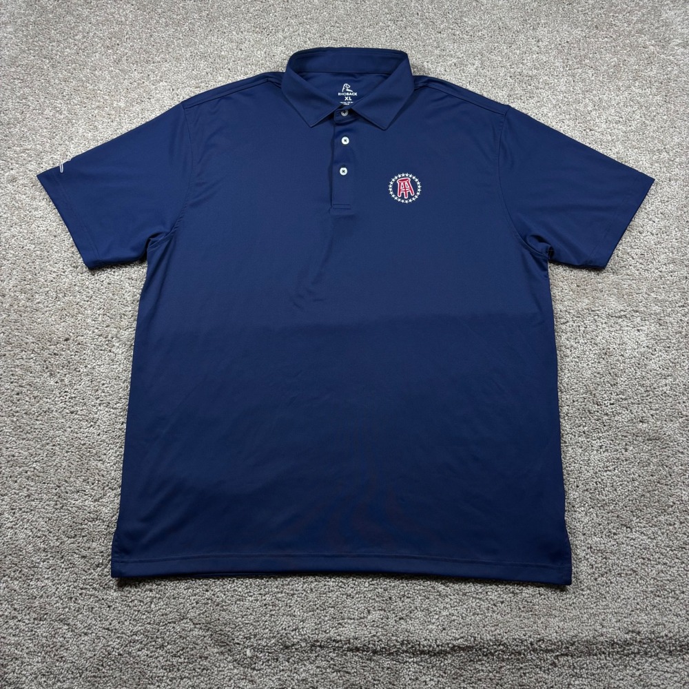 Rhoback Barstool Sports Navy Blue Performance Polo Shirt Mens XL Short Sleeve